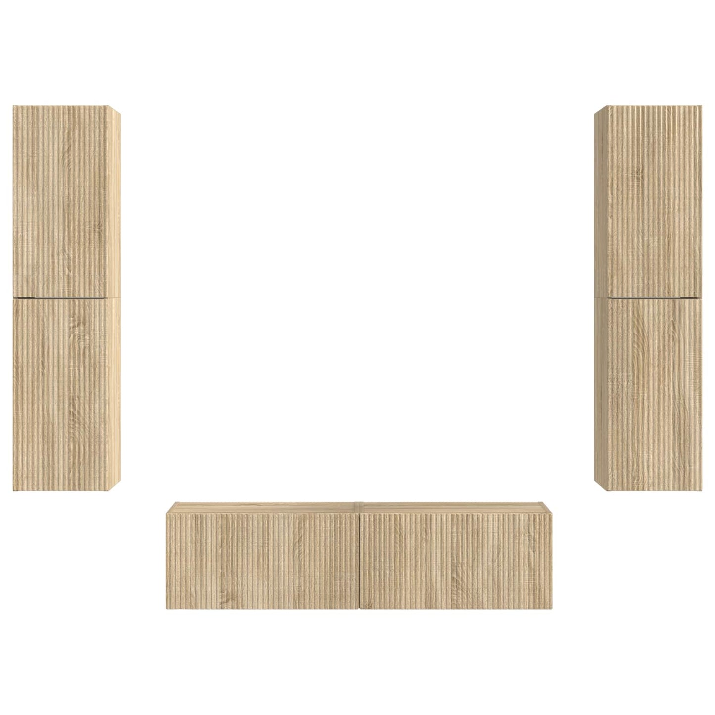 vidaXL TV Cabinet Set 6 pcs Sonoma Oak Engineered Wood