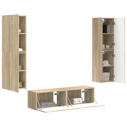 vidaXL TV Cabinet Set 6 pcs Sonoma Oak Engineered Wood