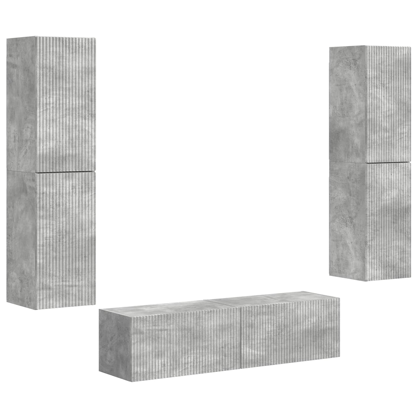 vidaXL TV Cabinet Set 6 pcs Concrete Grey Engineered Wood