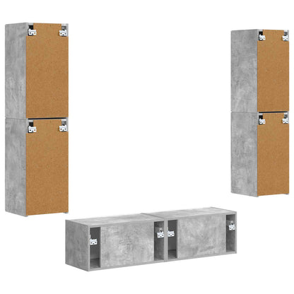 vidaXL TV Cabinet Set 6 pcs Concrete Grey Engineered Wood