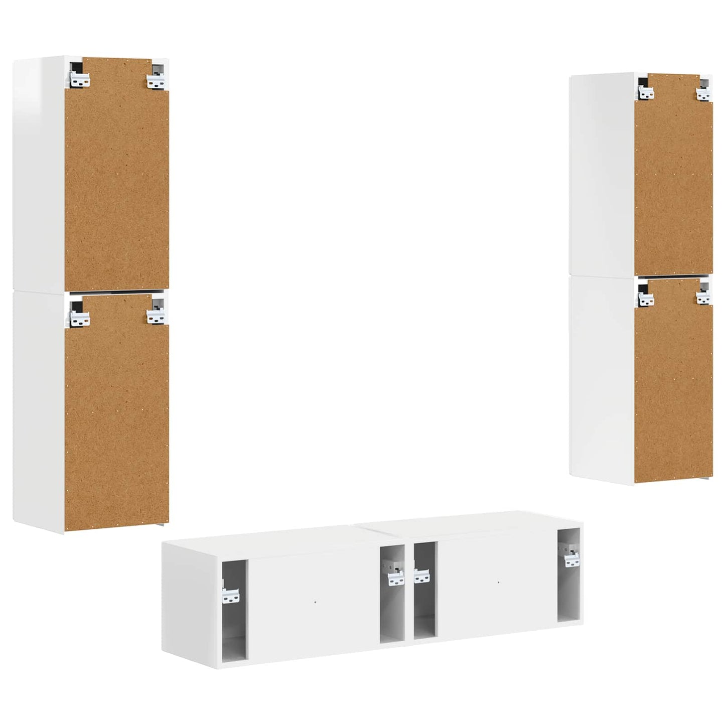 vidaXL TV Cabinet Set 6 pcs High Gloss White Engineered Wood