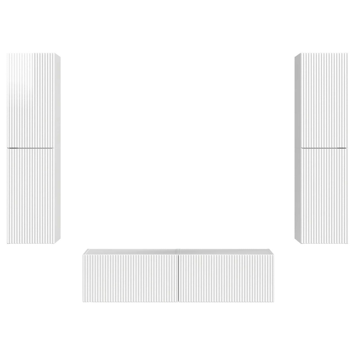 vidaXL TV Cabinet Set 6 pcs High Gloss White Engineered Wood