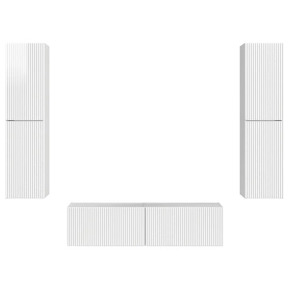 vidaXL TV Cabinet Set 6 pcs High Gloss White Engineered Wood