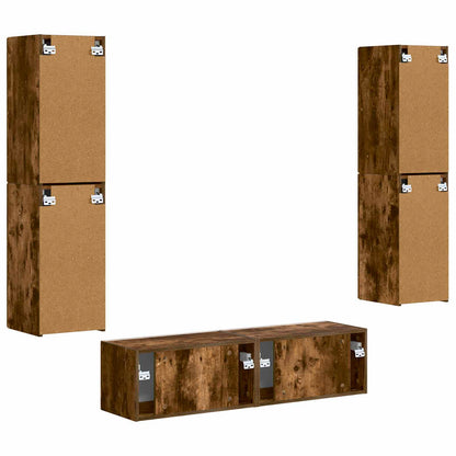 vidaXL TV Cabinet Set 6 pcs Smoked Oak Engineered Wood