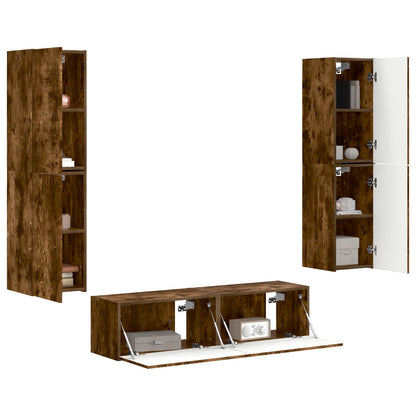 vidaXL TV Cabinet Set 6 pcs Smoked Oak Engineered Wood