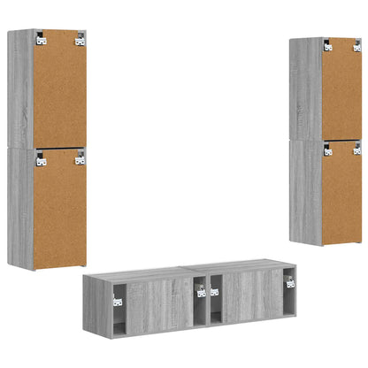 vidaXL TV Cabinet Set 6 pcs Grey Sonoma Engineered Wood