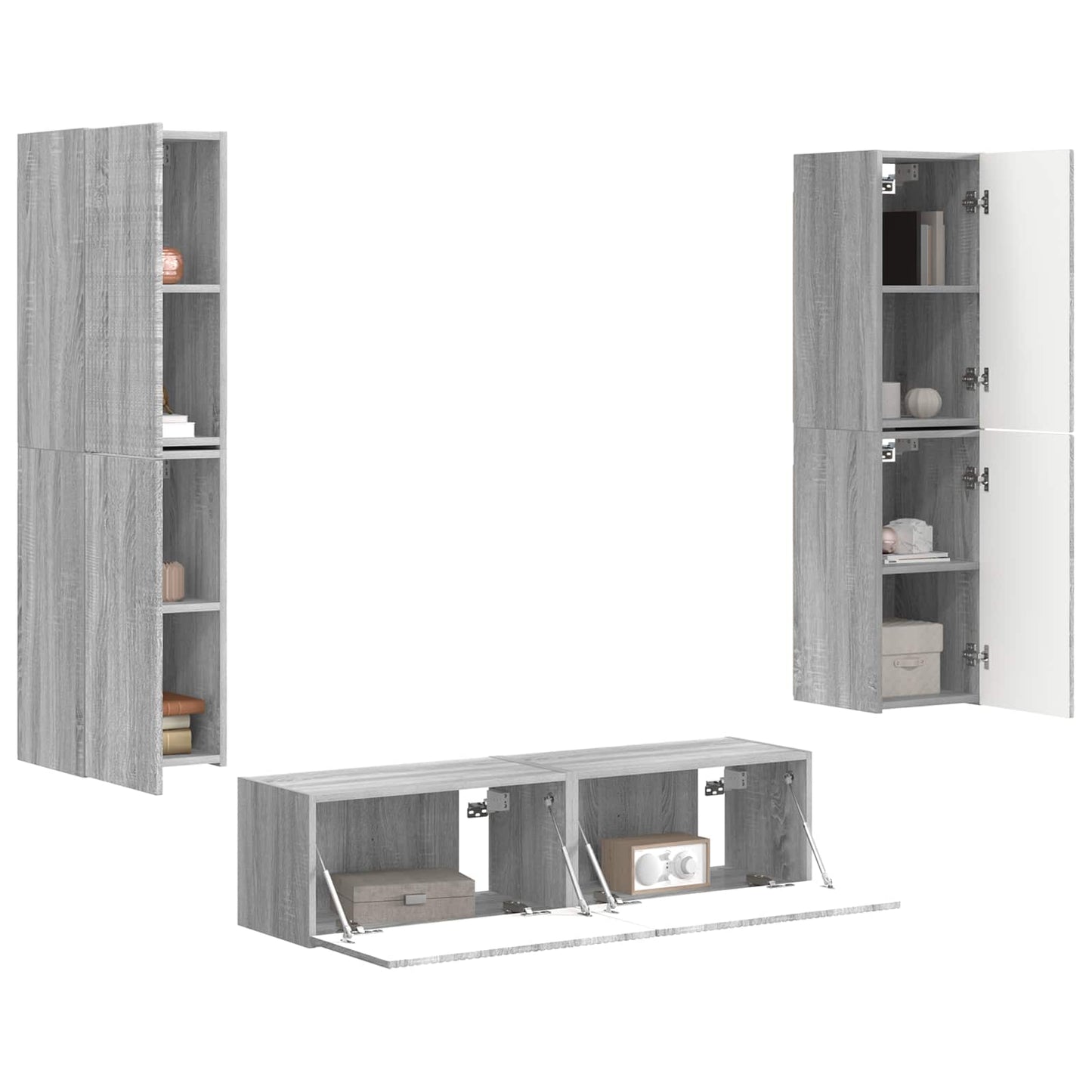 vidaXL TV Cabinet Set 6 pcs Grey Sonoma Engineered Wood