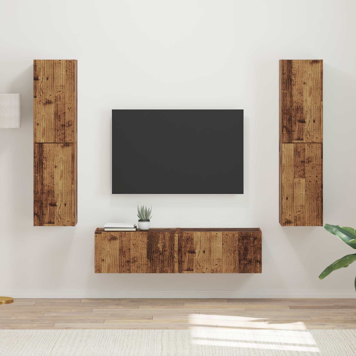 vidaXL TV Cabinet Set 6 pcs Old Wood Engineered Wood