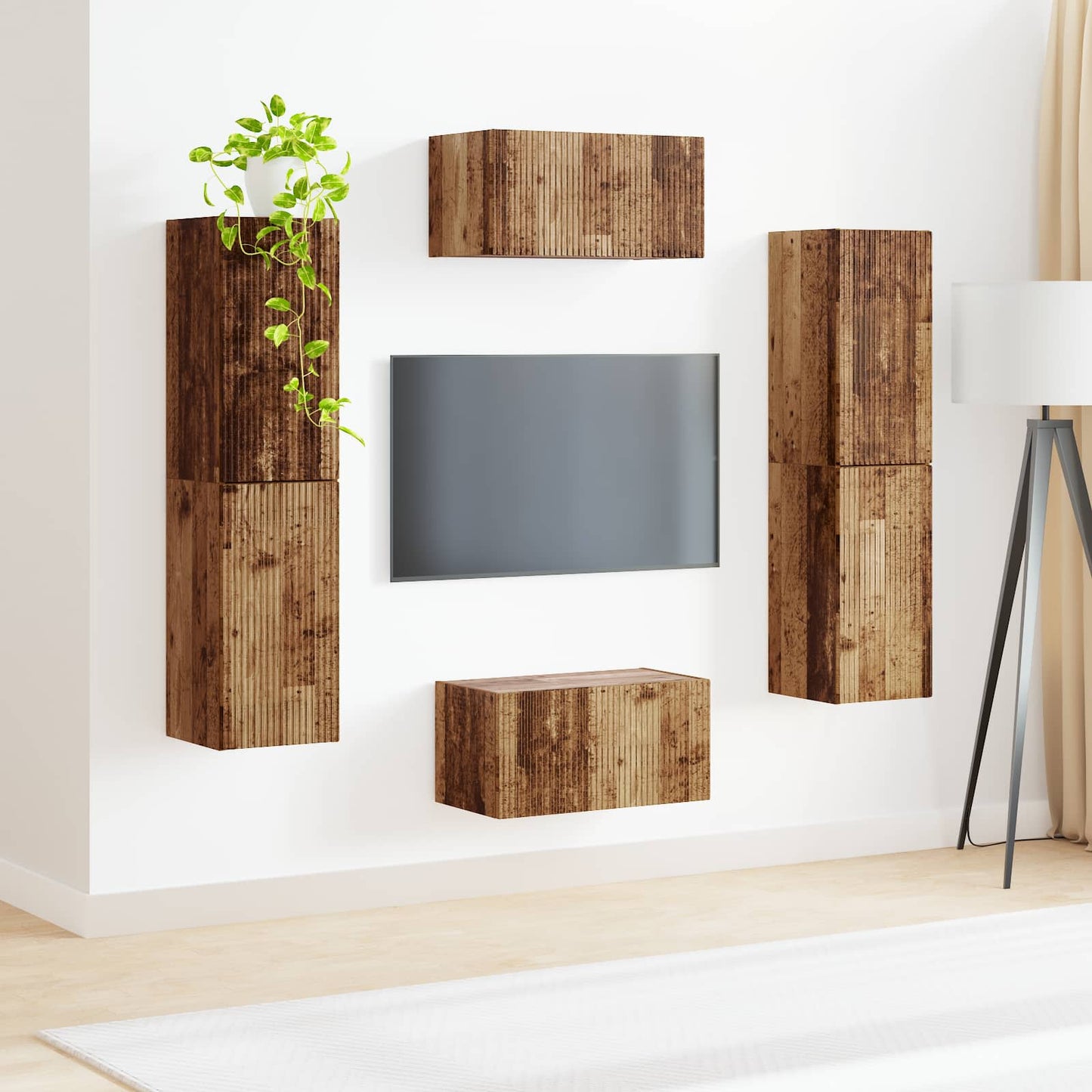 vidaXL TV Cabinet Set 6 pcs Old Wood Engineered Wood