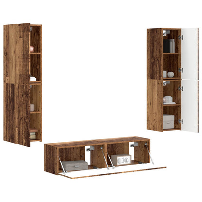 vidaXL TV Cabinet Set 6 pcs Old Wood Engineered Wood
