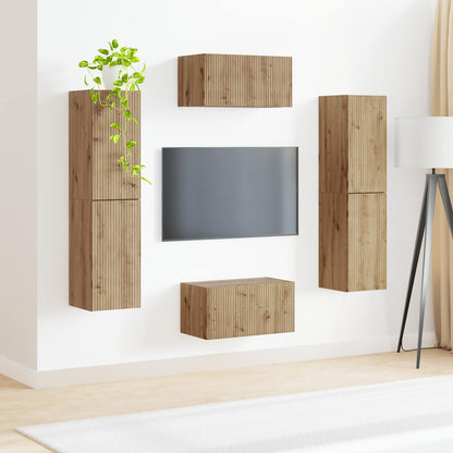 vidaXL TV Cabinet Set 6 pcs Artisan Oak Engineered Wood
