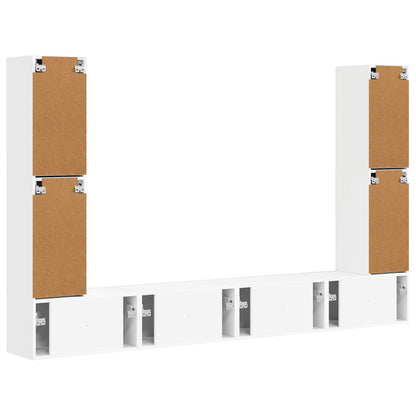 vidaXL TV Cabinet Set 8 pcs White Engineered Wood