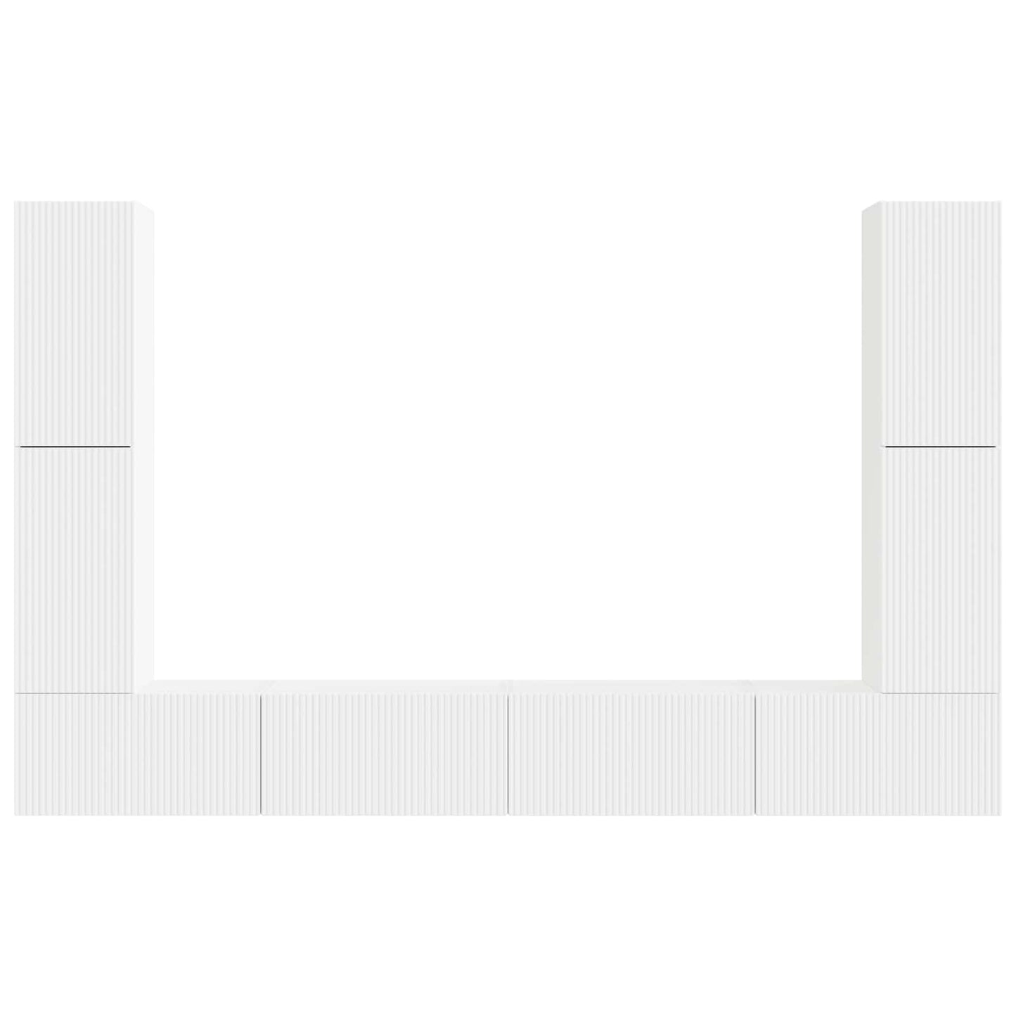 vidaXL TV Cabinet Set 8 pcs White Engineered Wood