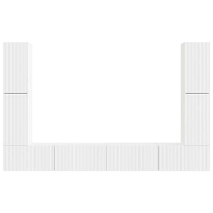 vidaXL TV Cabinet Set 8 pcs White Engineered Wood