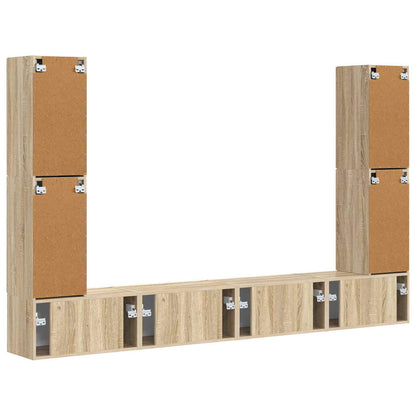 vidaXL TV Cabinet Set 8 pcs Sonoma Oak Engineered Wood