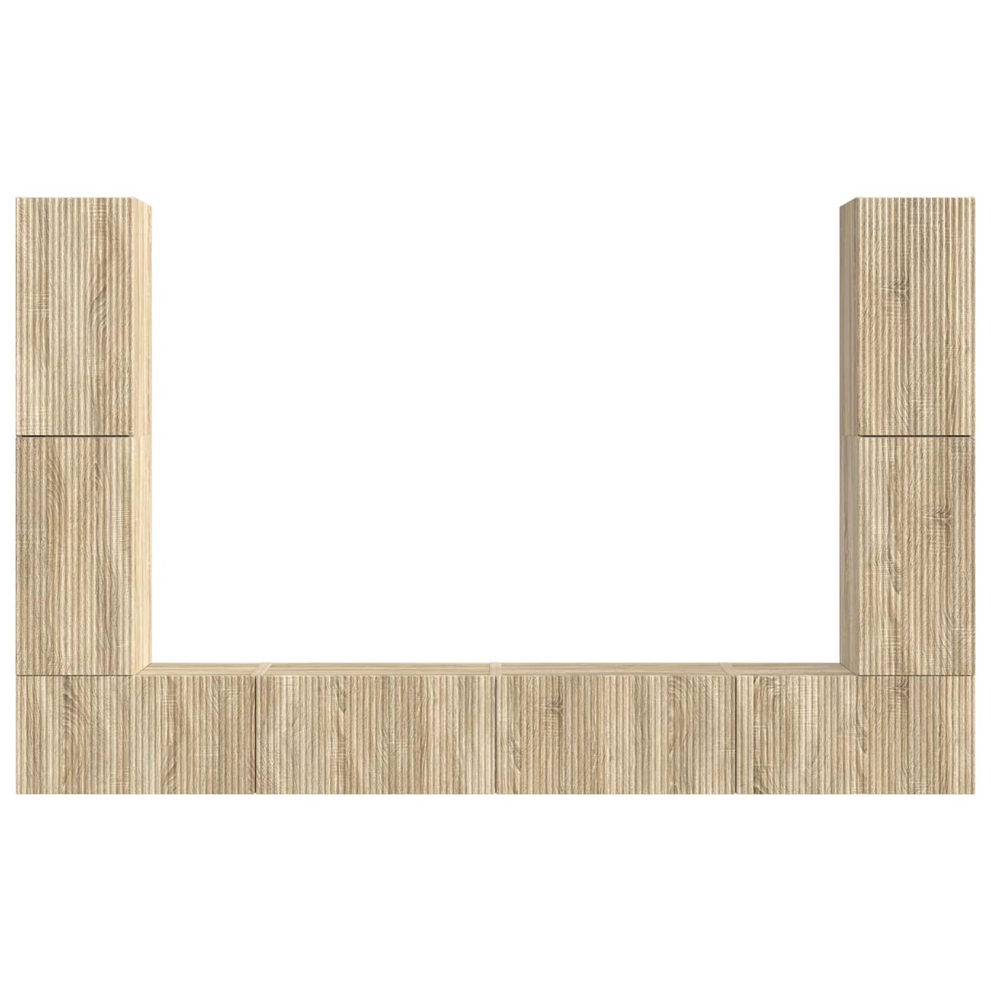 vidaXL TV Cabinet Set 8 pcs Sonoma Oak Engineered Wood