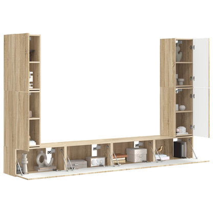 vidaXL TV Cabinet Set 8 pcs Sonoma Oak Engineered Wood
