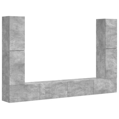 vidaXL TV Cabinet Set 8 pcs Concrete Grey Engineered Wood