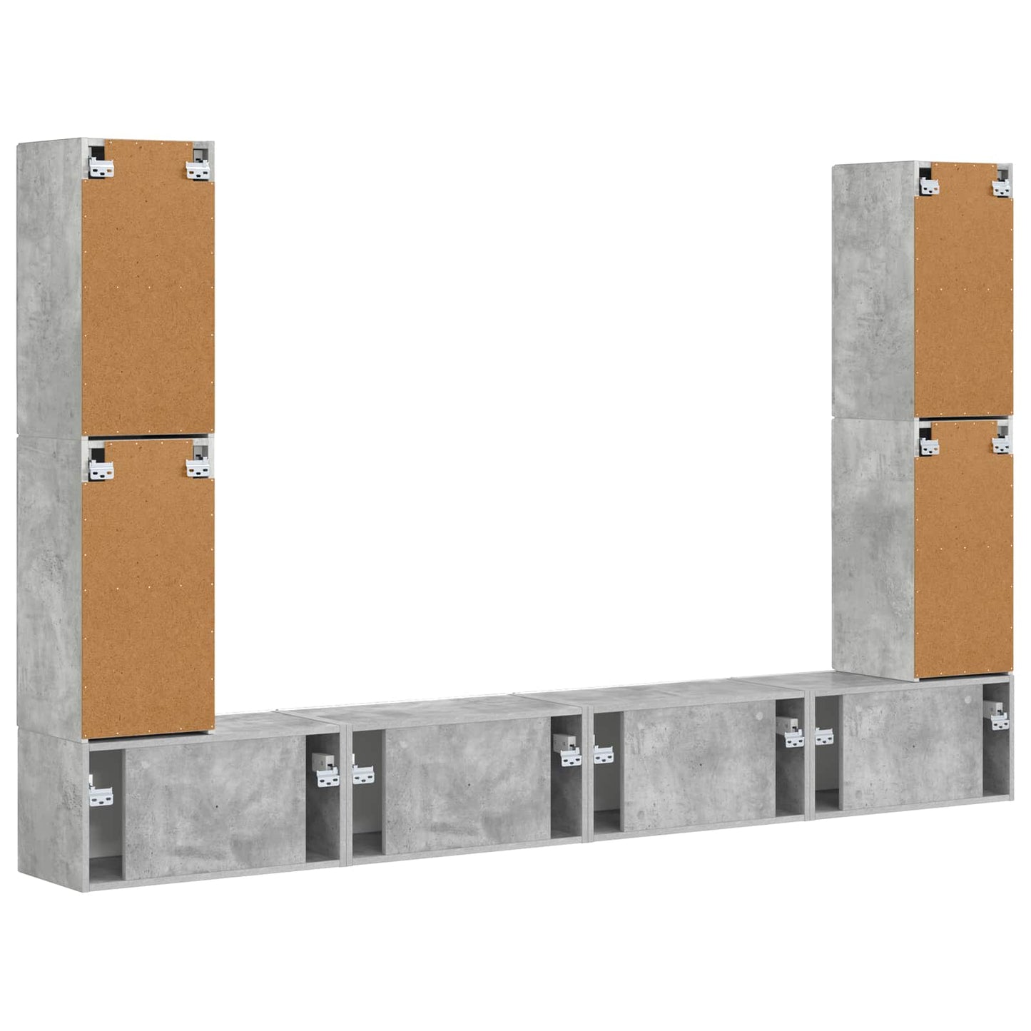 vidaXL TV Cabinet Set 8 pcs Concrete Grey Engineered Wood