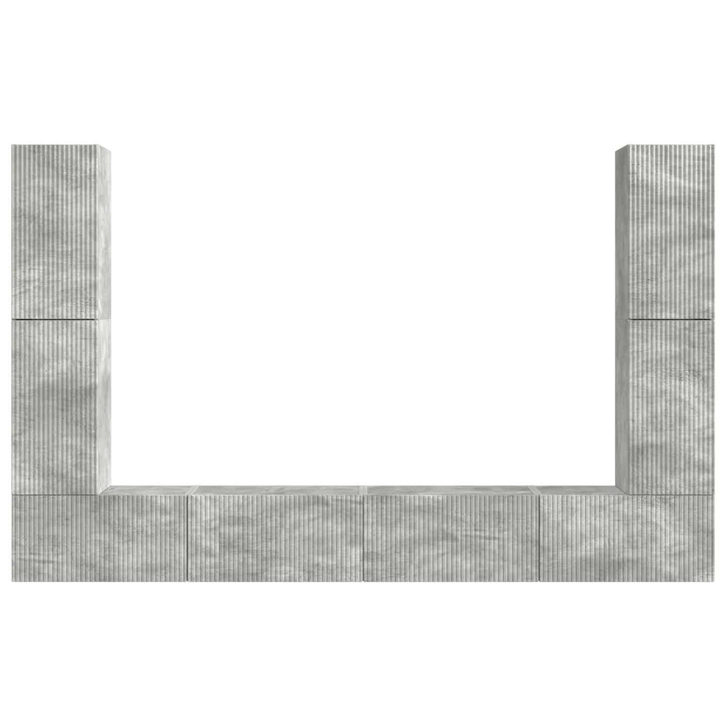 vidaXL TV Cabinet Set 8 pcs Concrete Grey Engineered Wood