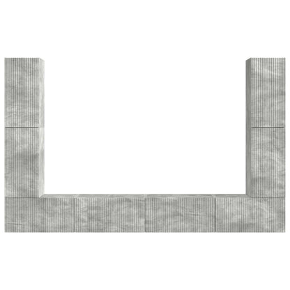 vidaXL TV Cabinet Set 8 pcs Concrete Grey Engineered Wood