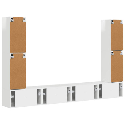 vidaXL TV Cabinet Set 8 pcs High Gloss White Engineered Wood