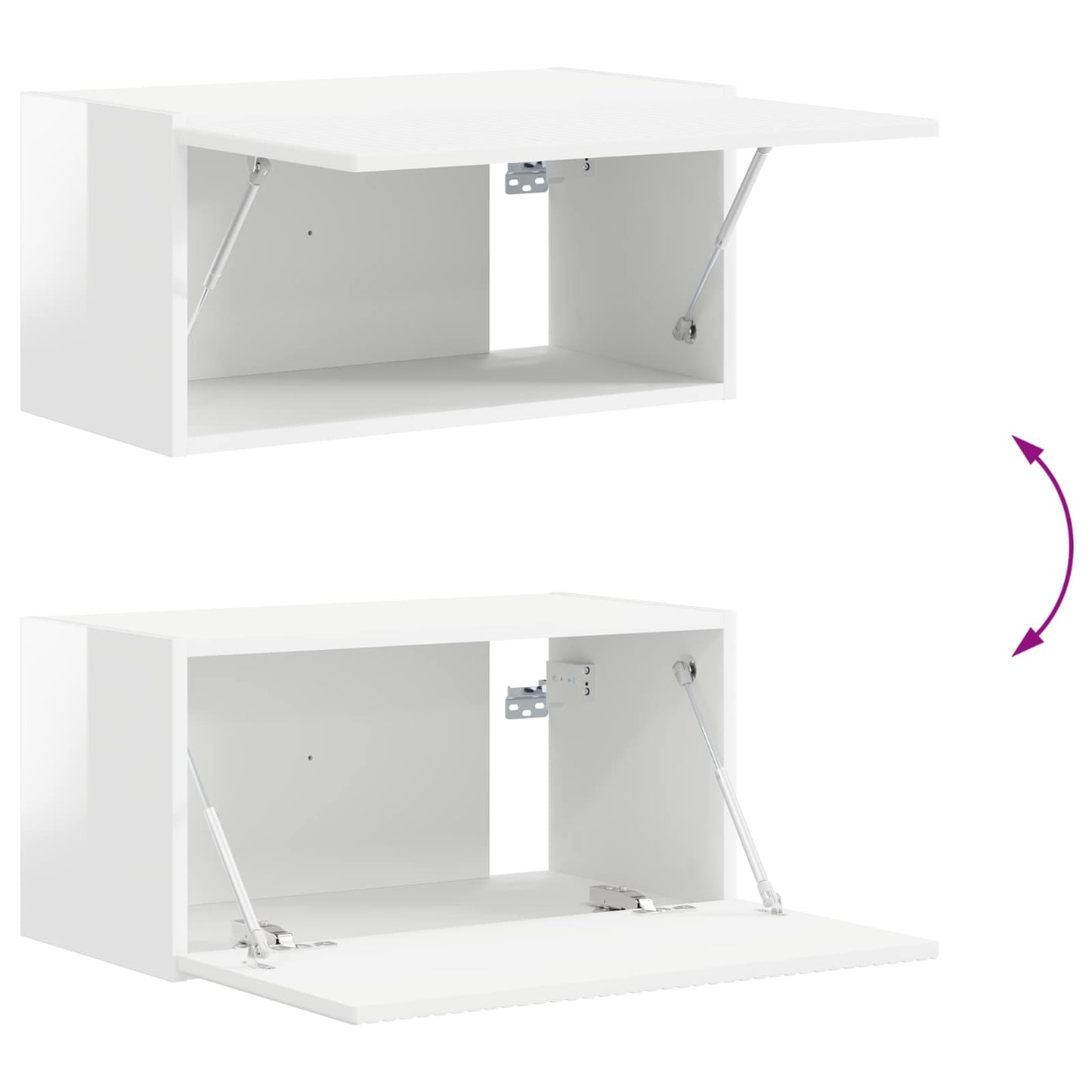 vidaXL TV Cabinet Set 8 pcs High Gloss White Engineered Wood