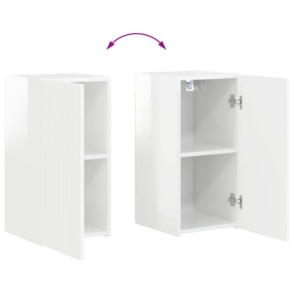 vidaXL TV Cabinet Set 8 pcs High Gloss White Engineered Wood