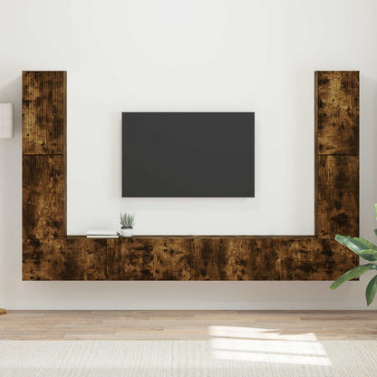 vidaXL TV Cabinet Set 8 pcs Smoked Oak Engineered Wood