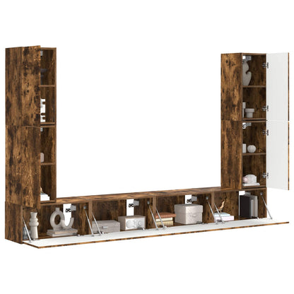 vidaXL TV Cabinet Set 8 pcs Smoked Oak Engineered Wood