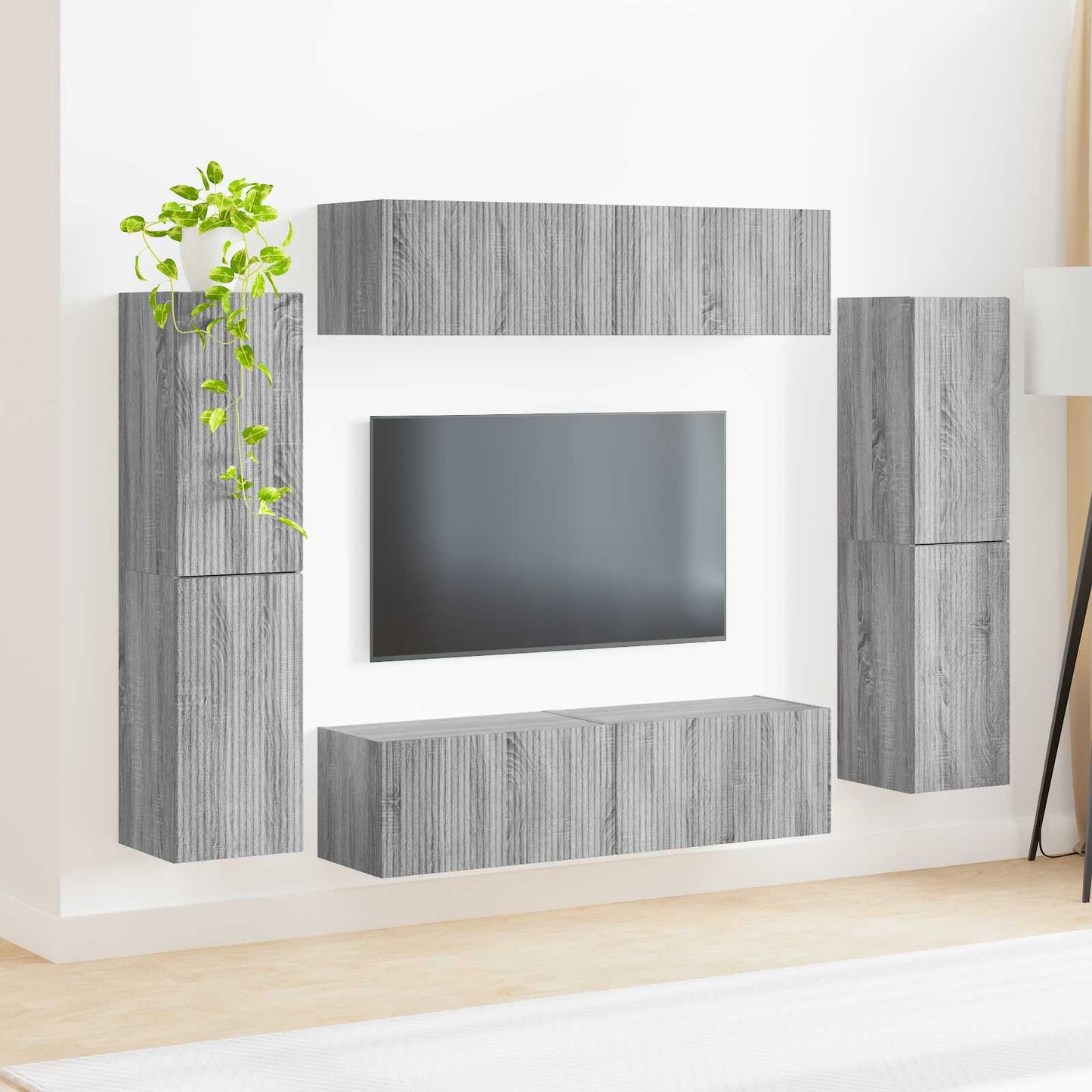 vidaXL TV Cabinet Set 8 pcs Grey Sonoma Engineered Wood