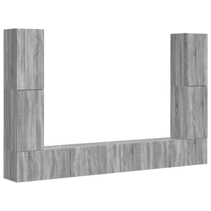 vidaXL TV Cabinet Set 8 pcs Grey Sonoma Engineered Wood