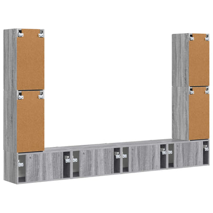 vidaXL TV Cabinet Set 8 pcs Grey Sonoma Engineered Wood