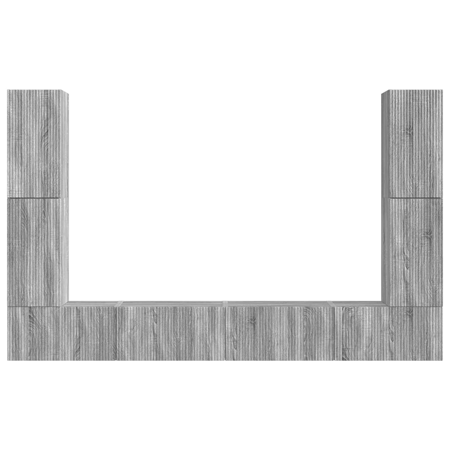 vidaXL TV Cabinet Set 8 pcs Grey Sonoma Engineered Wood