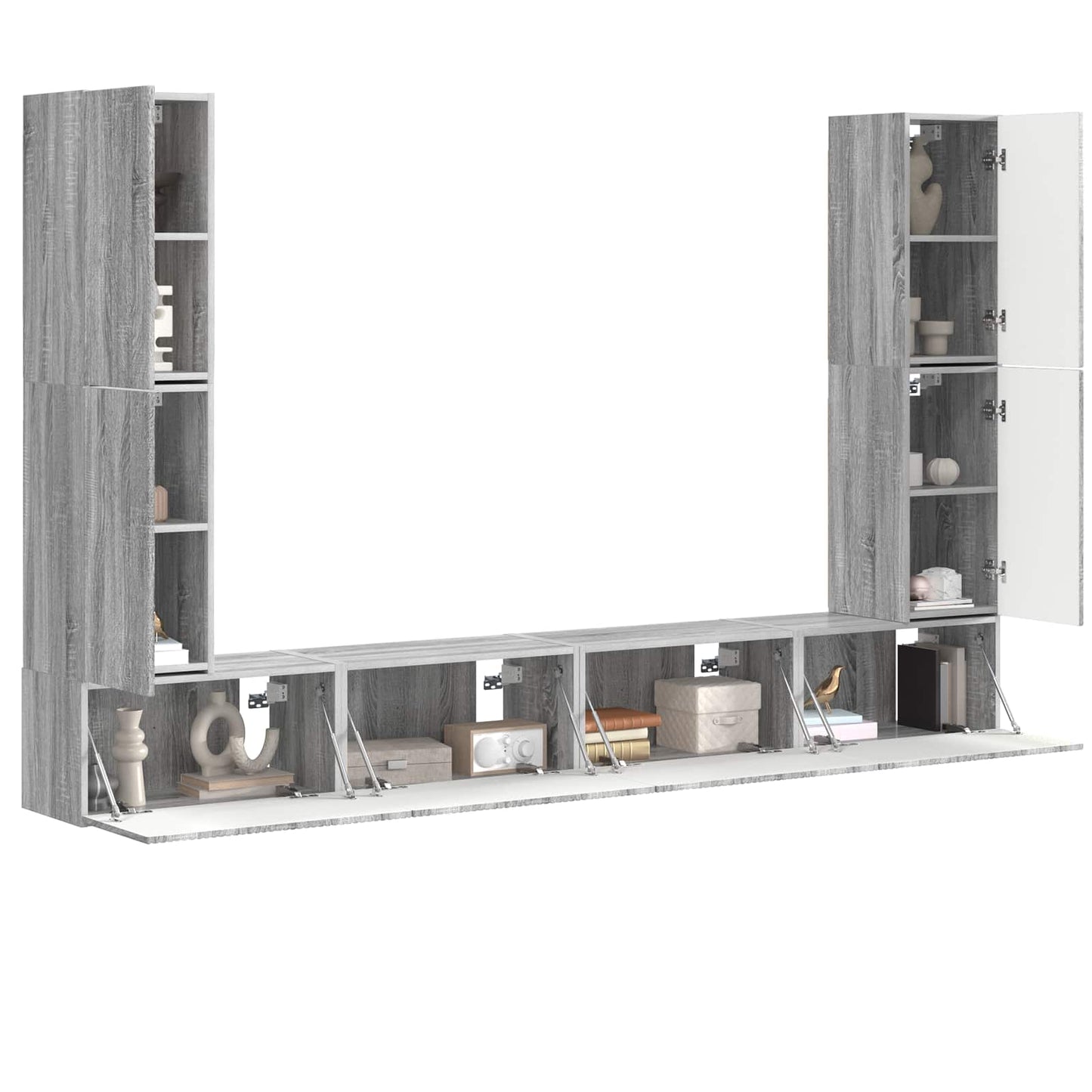vidaXL TV Cabinet Set 8 pcs Grey Sonoma Engineered Wood
