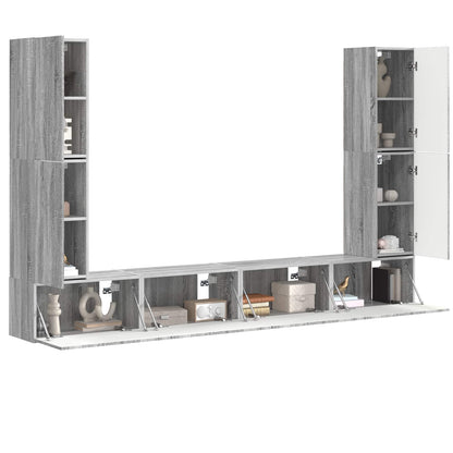 vidaXL TV Cabinet Set 8 pcs Grey Sonoma Engineered Wood