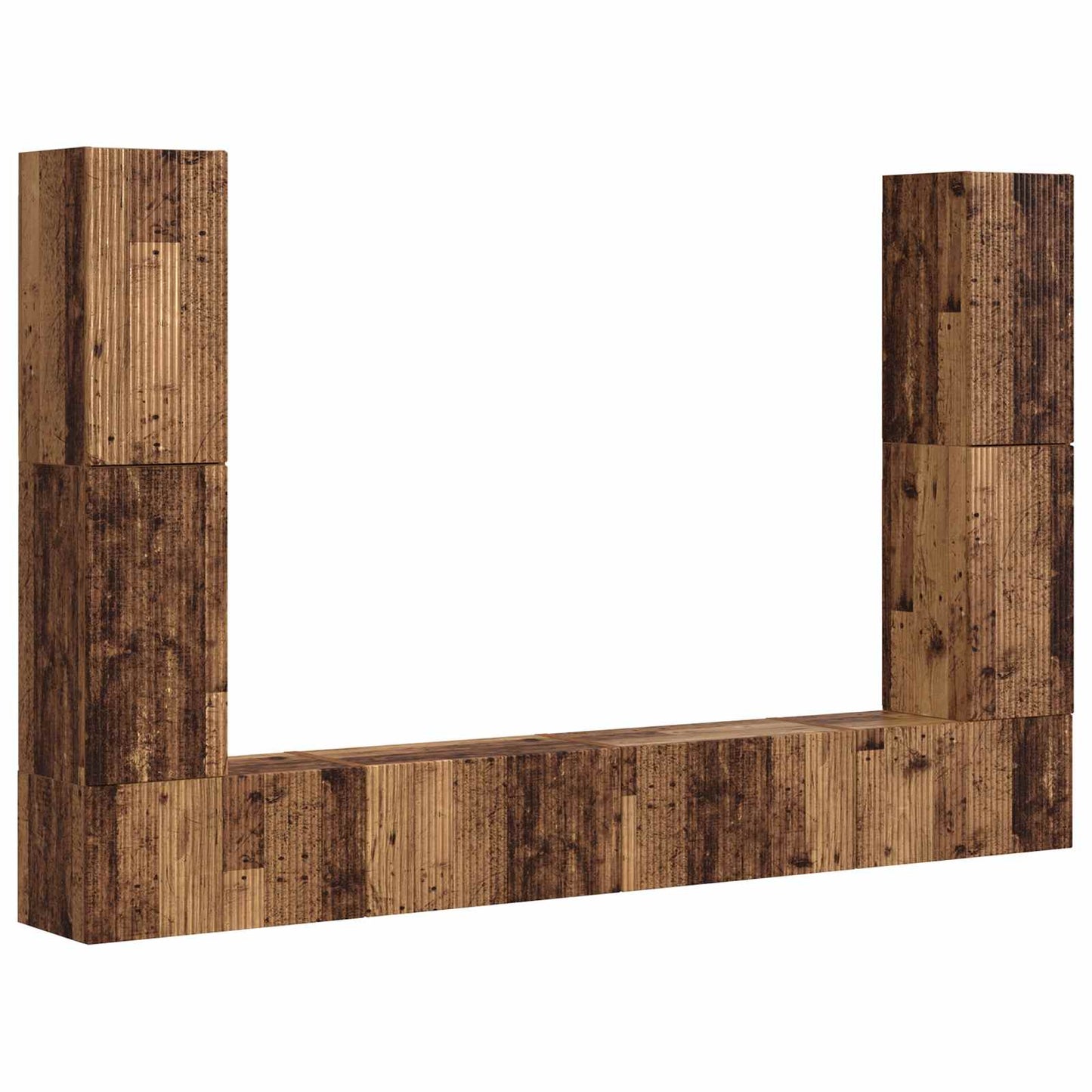 vidaXL TV Cabinet Set 8 pcs Old Wood Engineered Wood