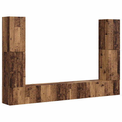 vidaXL TV Cabinet Set 8 pcs Old Wood Engineered Wood