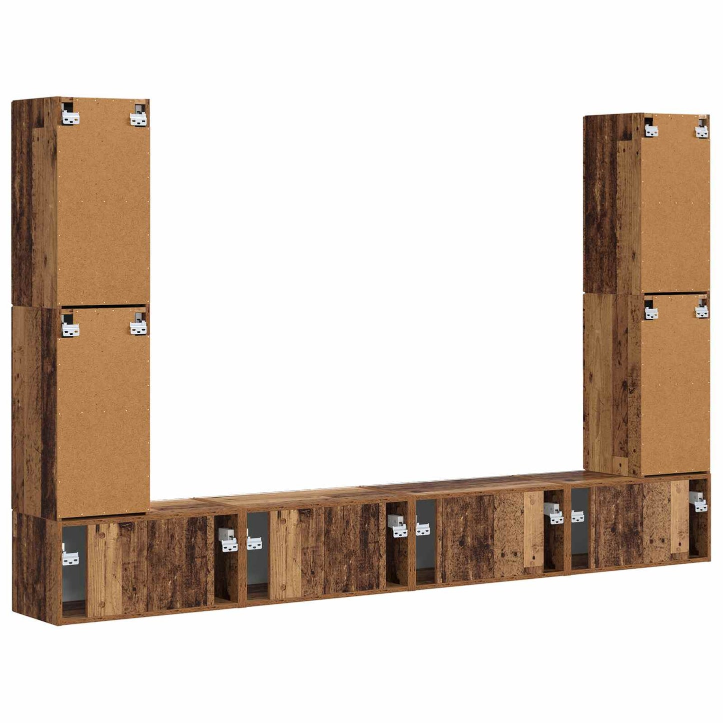 vidaXL TV Cabinet Set 8 pcs Old Wood Engineered Wood