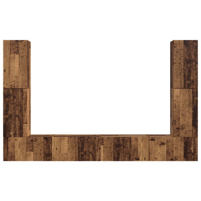 vidaXL TV Cabinet Set 8 pcs Old Wood Engineered Wood