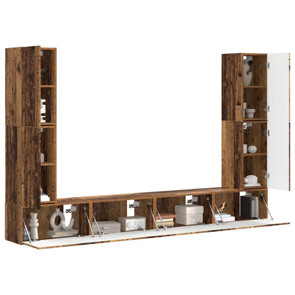 vidaXL TV Cabinet Set 8 pcs Old Wood Engineered Wood