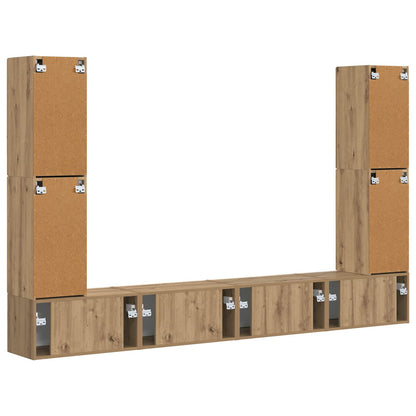 vidaXL TV Cabinet Set 8 pcs Artisan Oak Engineered Wood