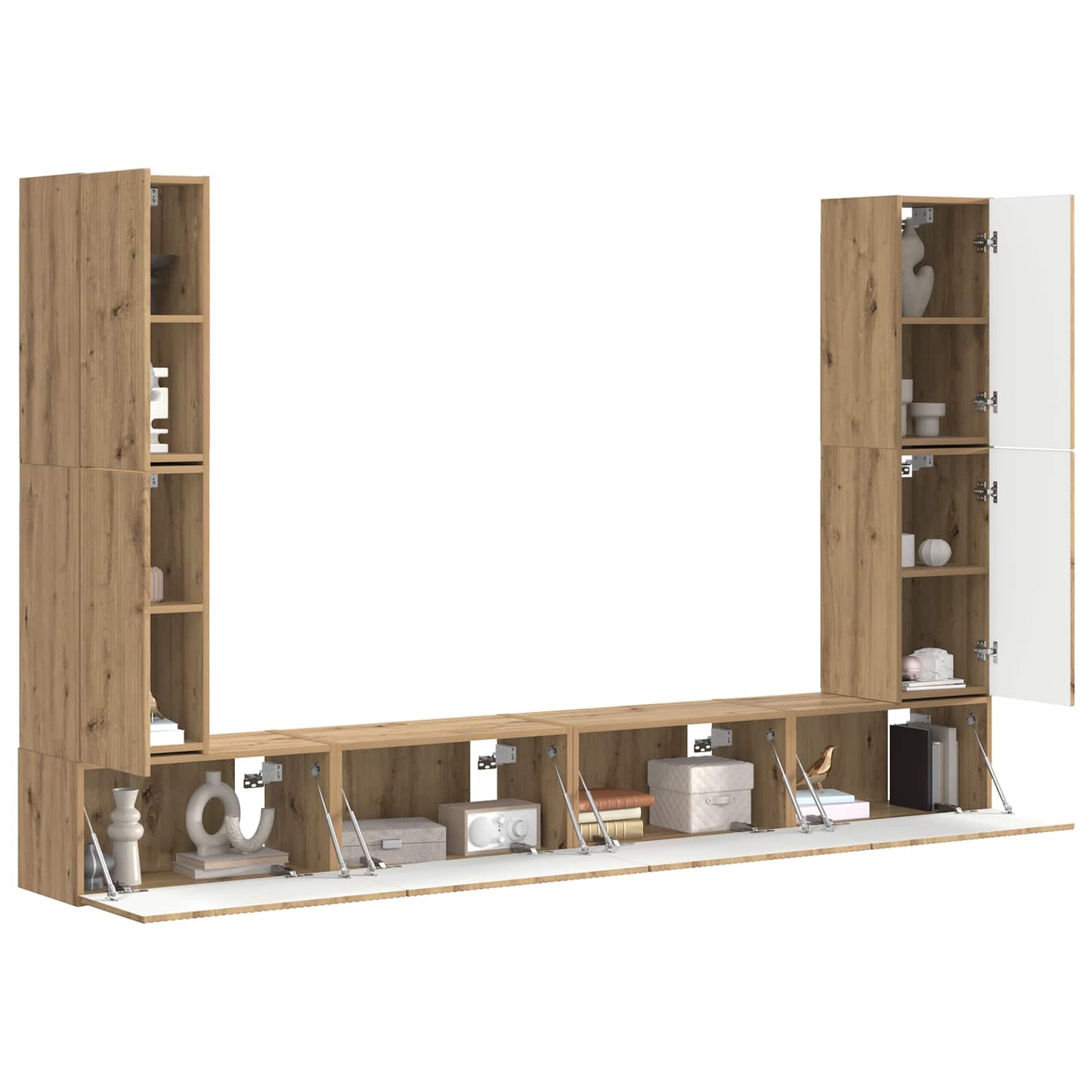 vidaXL TV Cabinet Set 8 pcs Artisan Oak Engineered Wood