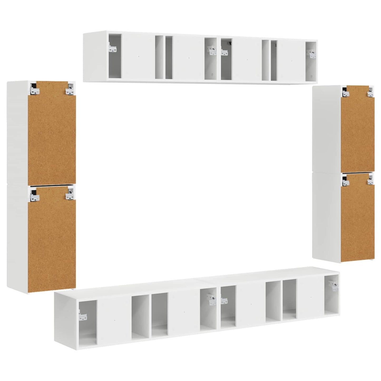 vidaXL TV Cabinet 8 pcs White