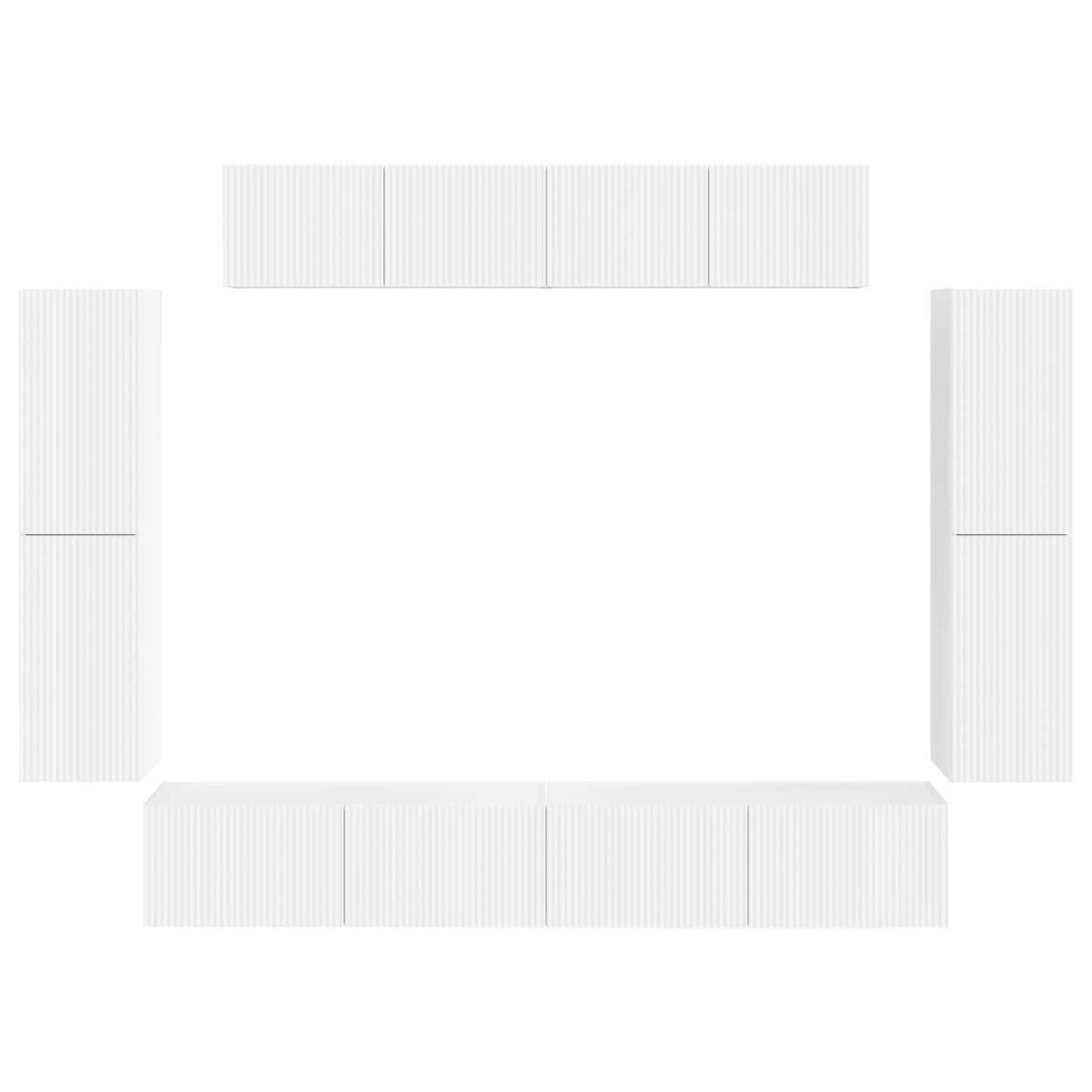 vidaXL TV Cabinet 8 pcs White