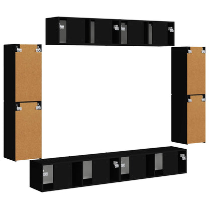 vidaXL TV Cabinet 8 pcs Black