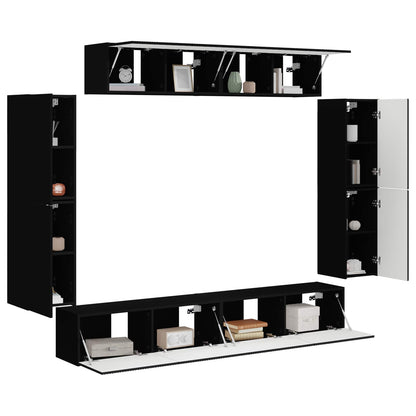 vidaXL TV Cabinet 8 pcs Black