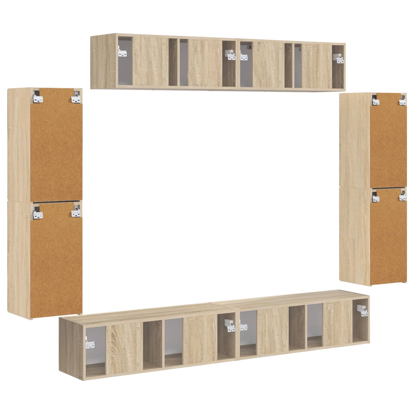 vidaXL TV Cabinet 8 pcs Sonoma Oak