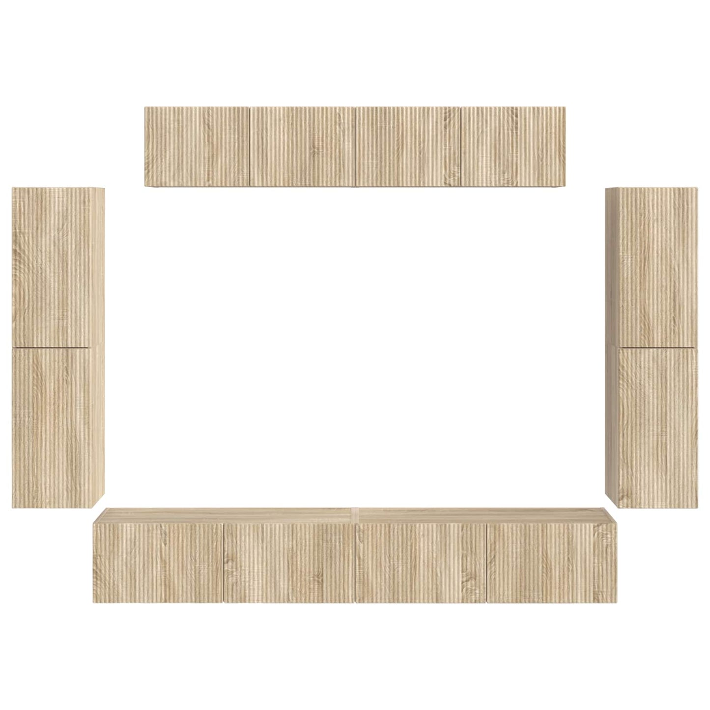 vidaXL TV Cabinet 8 pcs Sonoma Oak