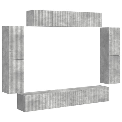 vidaXL TV Cabinet 8 pcs Concrete Grey